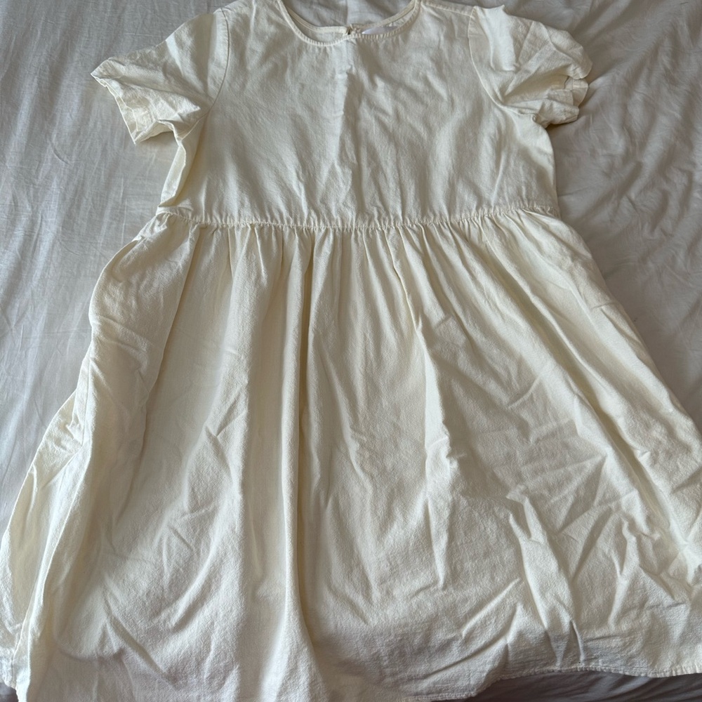 Tradlands cream Short Sleeve Babydoll Dress